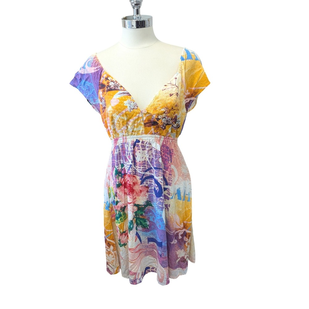 Jams World Isabella Dress Womens Small Multicolor Rayon Floral Made in‎ Hawaii